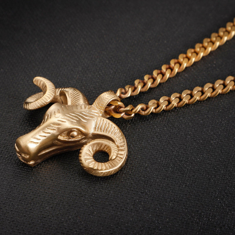 Zink Men's Gold Stainless Steel Necklace | Zjpd023g by i-watch