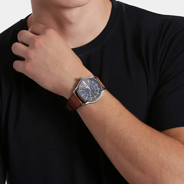 Diesel Men's Black Stainless Steel, Brown Leather | Dz1784 by i-watch