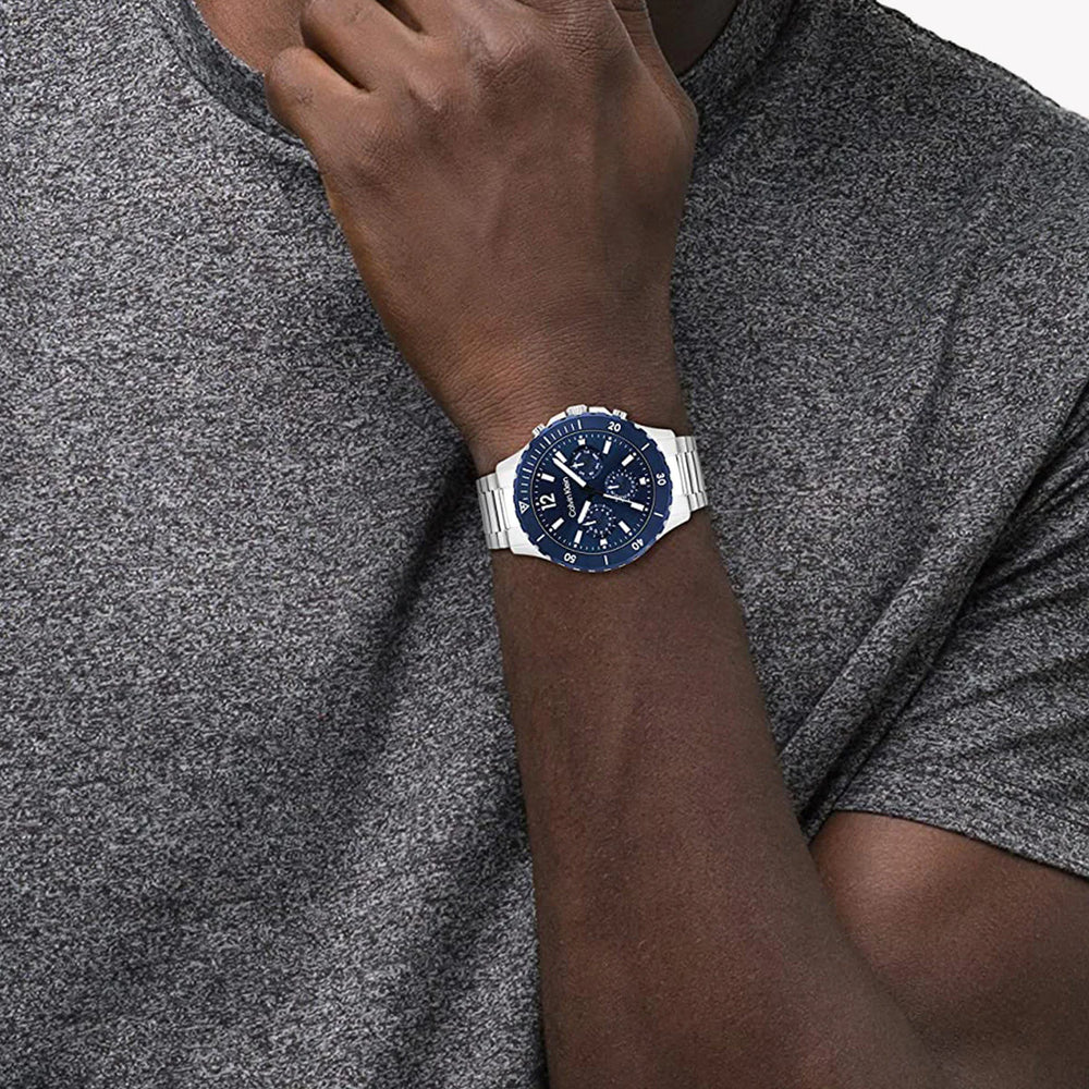 Ck Calvin Klein Men's Silver Watch, Blue Dial | K2g231c6 by i-watch