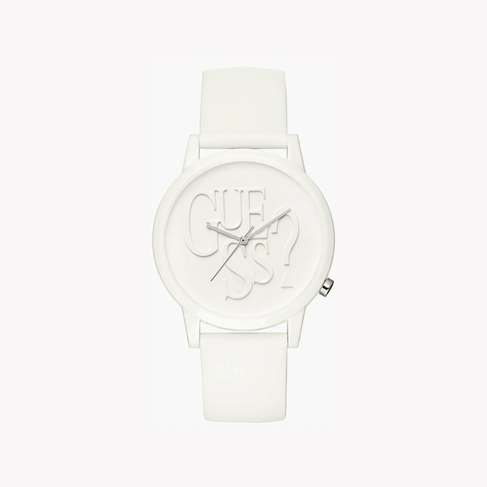 Guess Men's White Leather Watch, Stainless Steel Case | V1019m2-Na by i-watch