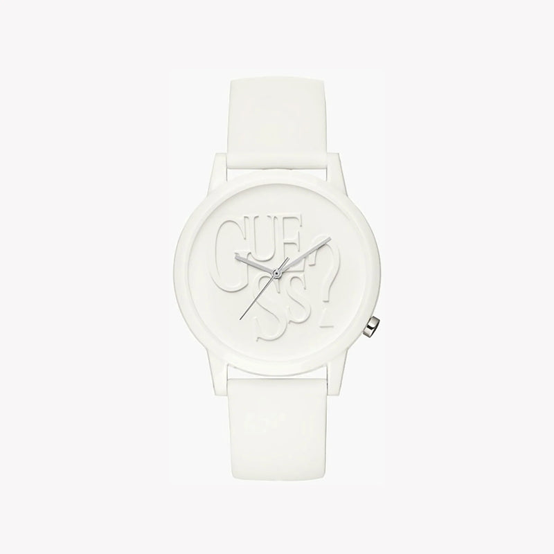 Guess Men's White Leather Watch, Stainless Steel Case | V1019m2-Na by i-watch