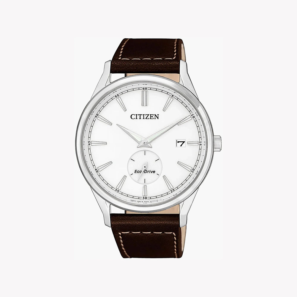 Citizen Men's Silver Stainless Steel, Brown Leather | Bv1119-14a by i-watch