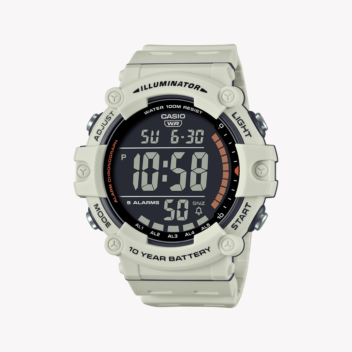 CASIO AE-1500WH-8B2VDF - SPORTY CONFIDENCE MEN'S WATCH WITH WHITE RESIN BAND