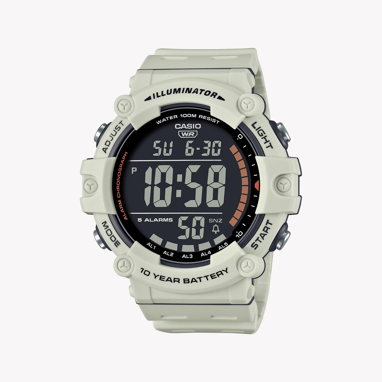 Casio Men's White Resin Watch, Digital Display | Ae-1500wh-8b2vdf by i-watch