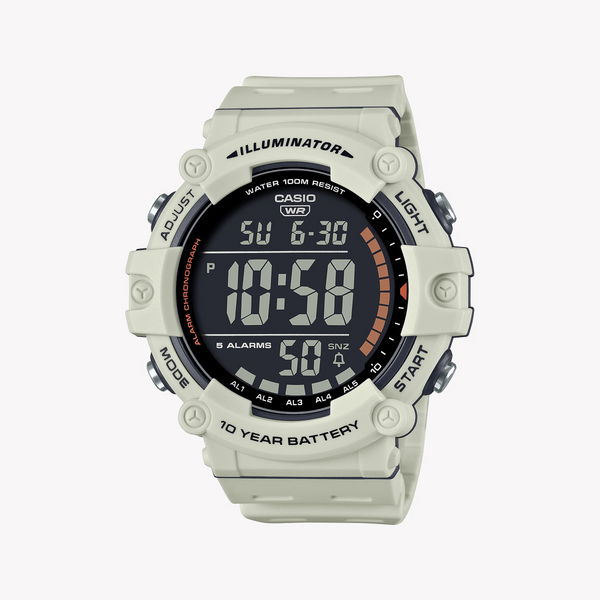 Casio Men's White Resin Watch, Digital Display | Ae-1500wh-8b2vdf by i-watch