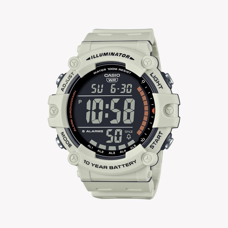 Casio Men's White Resin Watch, Digital Display | Ae-1500wh-8b2vdf by i-watch
