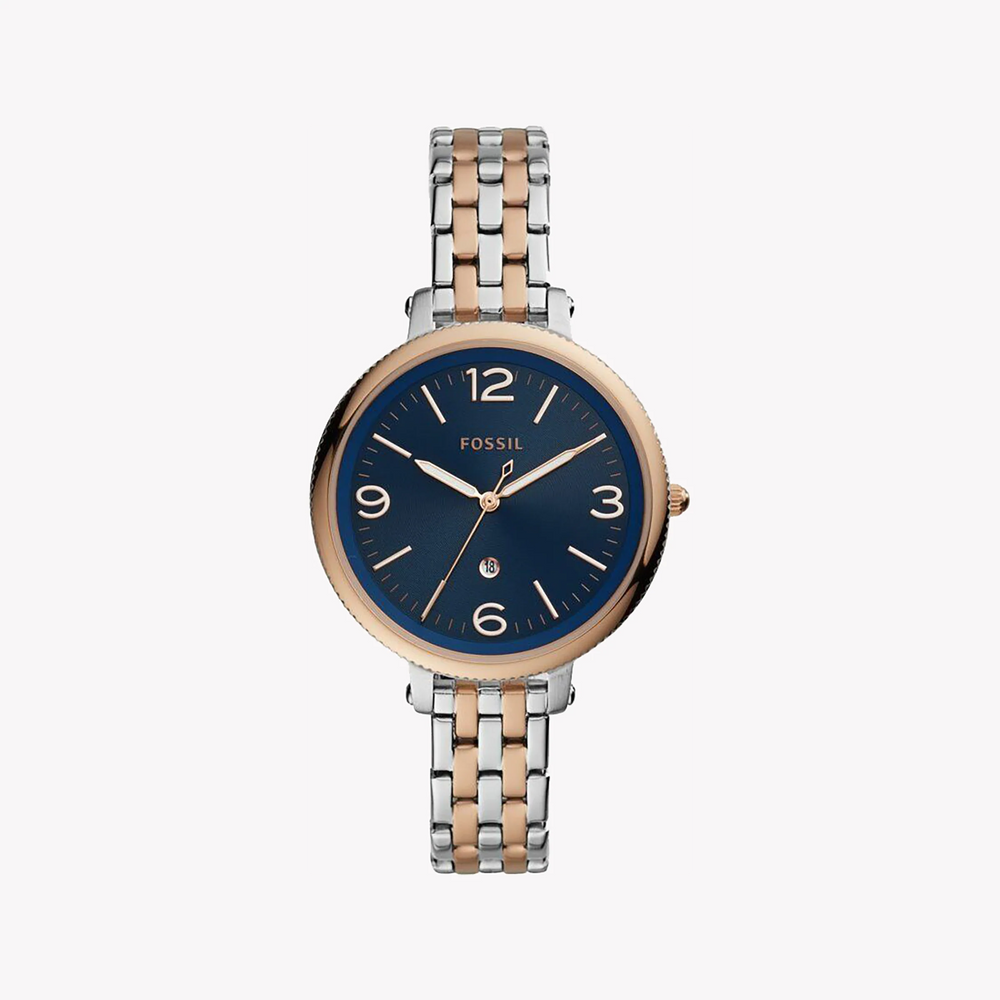 Fossil Women's Rose Gold Watch, Blue Dial | Es4925 by i-watch