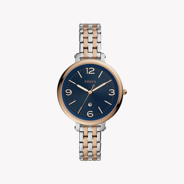 Fossil Women's Rose Gold Watch, Blue Dial | Es4925 by i-watch