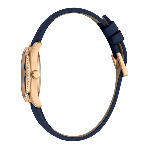 Esprit Women's Watch With Rose Gold Stainless Steel Case And Blue Leather Band by i-watch