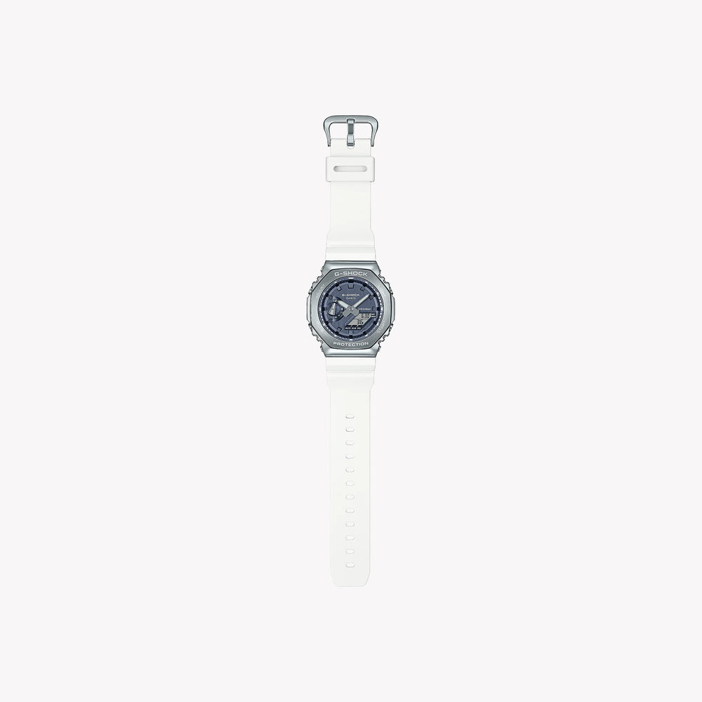 Casio G-Shock Men's Silver Resin & Stainless Steel, White | Gm-2100ws-7aer by i-watch