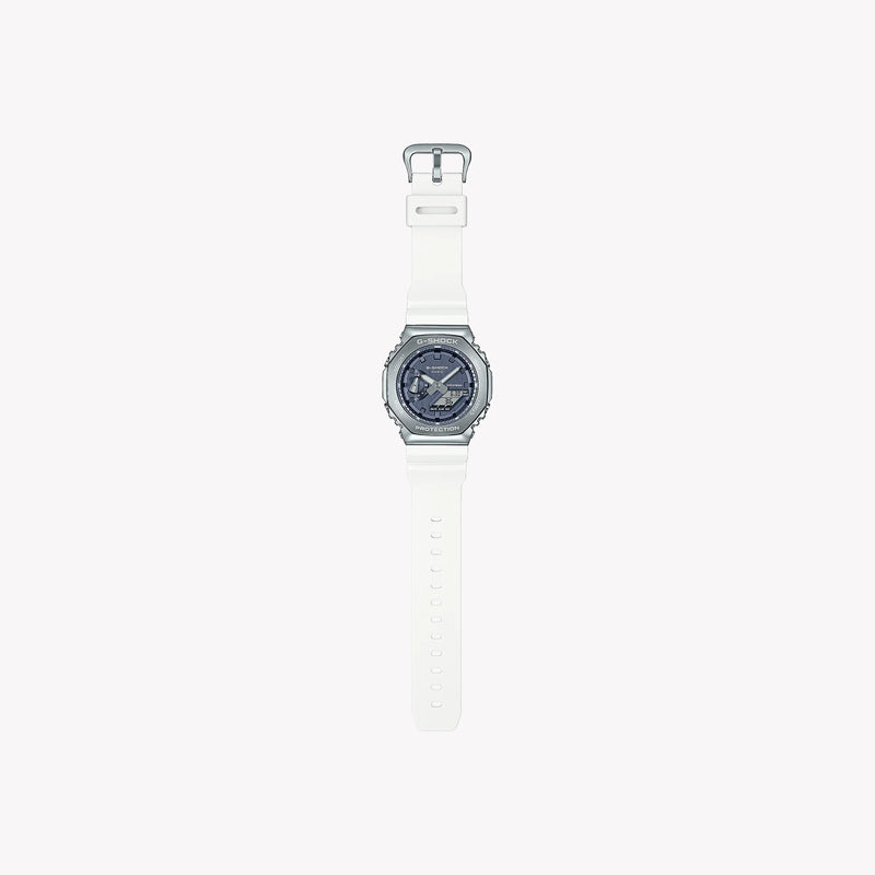Casio G-Shock Men's Silver Resin & Stainless Steel, White | Gm-2100ws-7aer by i-watch
