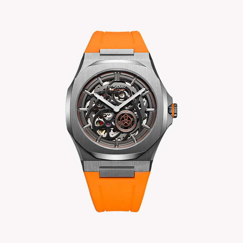 D1 MILANO Men's Grey & Orange Watch, Transparent Dial | D1-SKRJ16 by i-watch