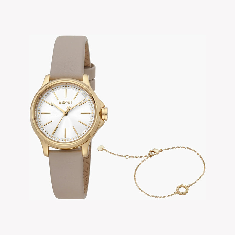 Esprit Women's Brown Leather Watch, Silver Dial | ES1L144L2025 by i-watch