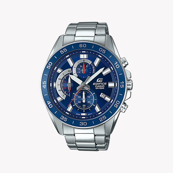 Casio Edifice Efv-550d-2avudf - Rugged Elegance Men's Watch With Blue Dial & Stainless Steel Band by i-watch