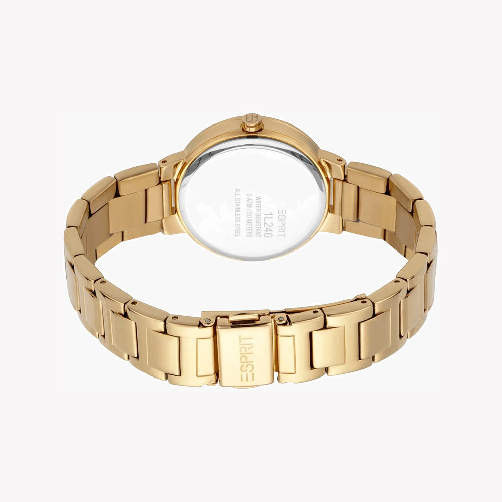 Esprit Women's Gold Stainless Steel Watch, Silver Dial | ES1L246M0065 by i-watch