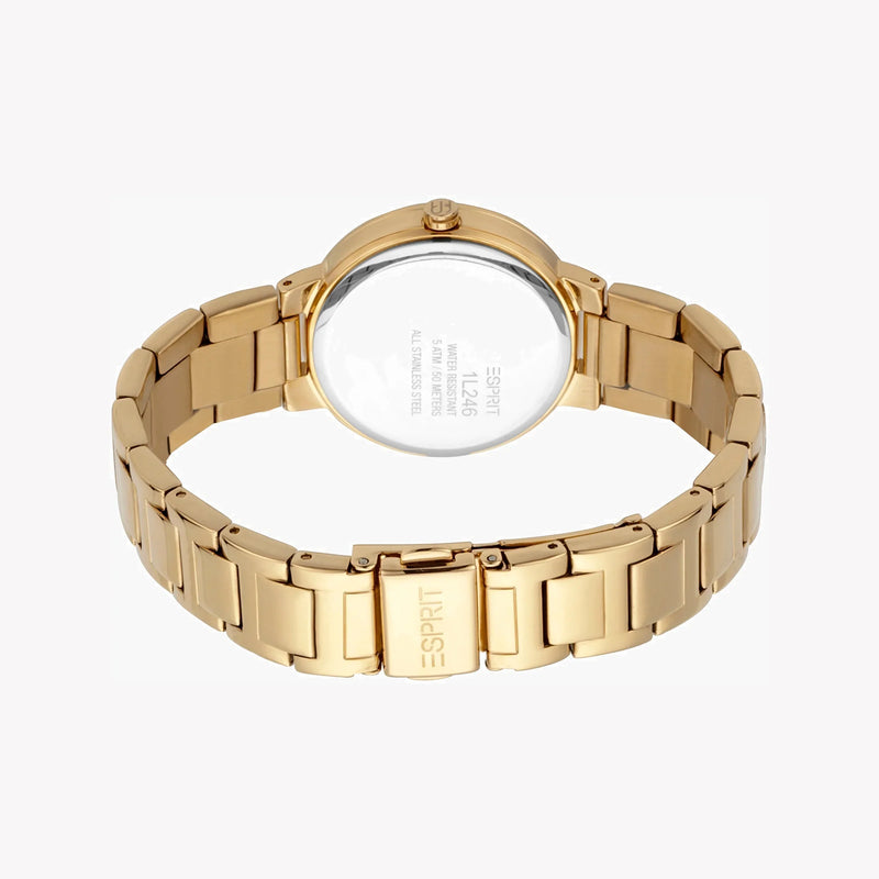 Esprit Women's Gold Stainless Steel Watch, Silver Dial | ES1L246M0065 by i-watch