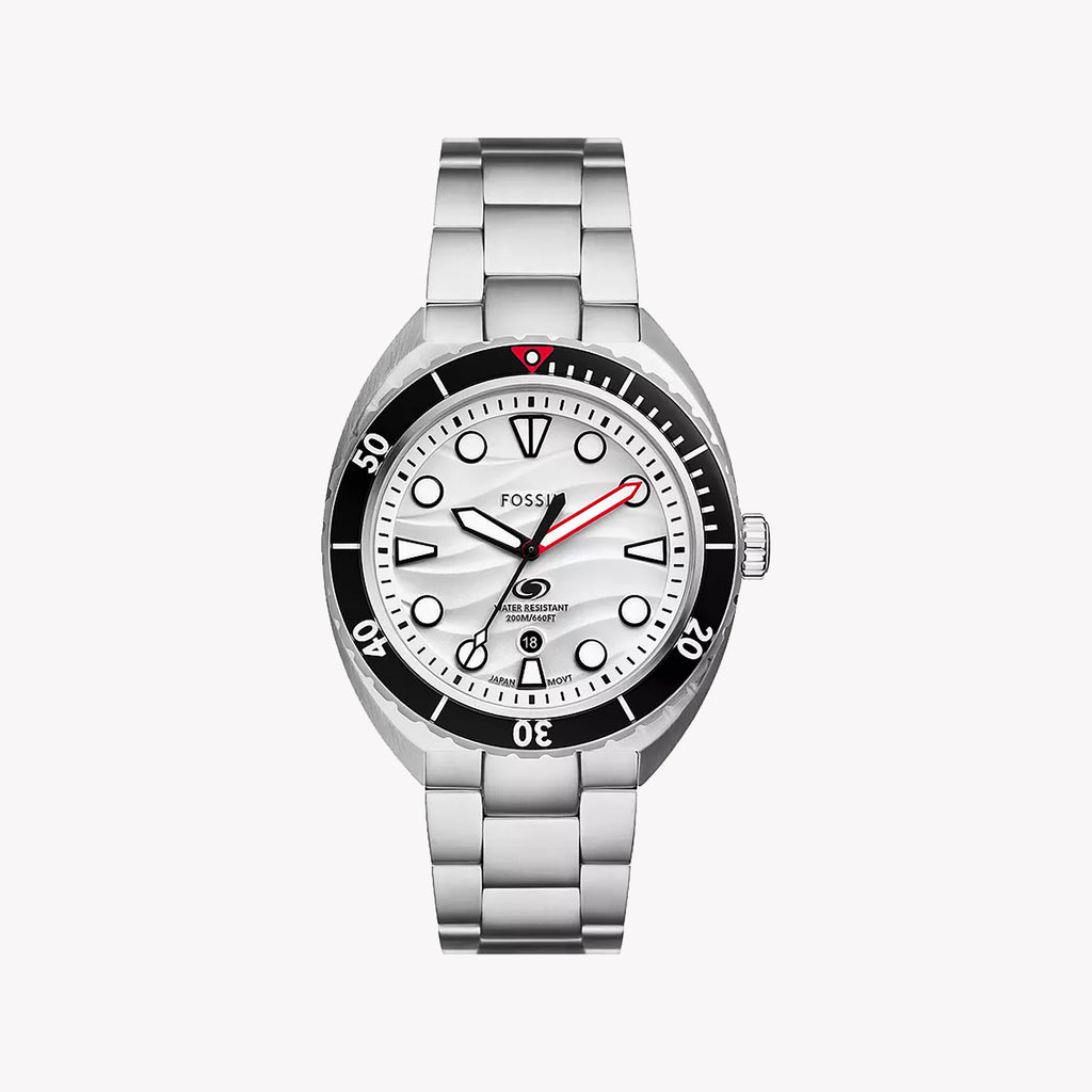 FOSSIL BREAKER THREE - STRIKING SILVER TIMEPIECE WITH POWERFUL QUARTZ PRECISION