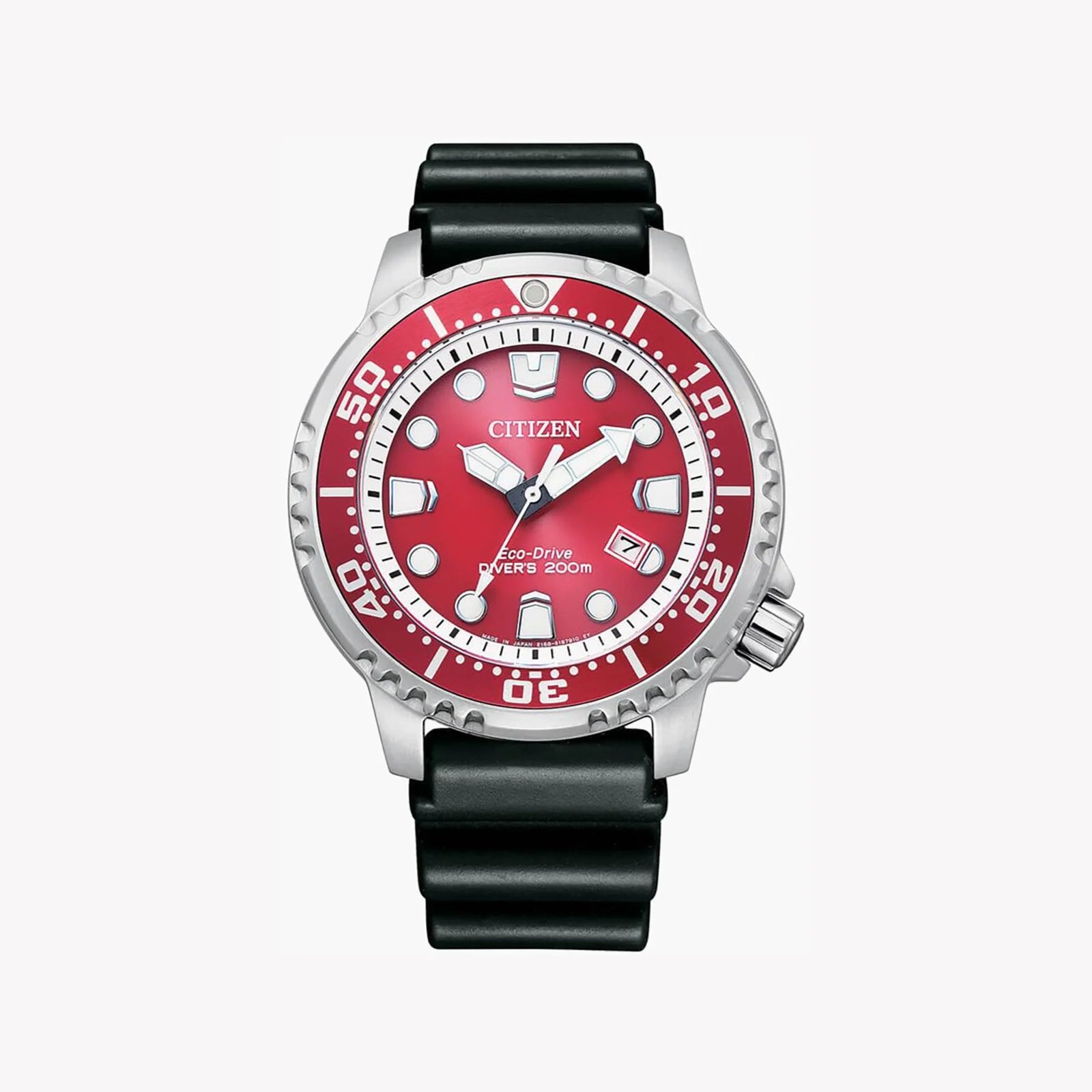Citizen Bn0159-15x Bold Performance - Striking Red Dial Men's Watch With Durable Polyurethane Band by i-watch