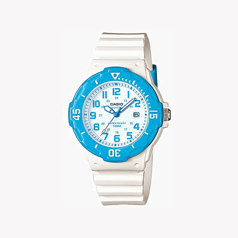 CASIO Women's Watch with Blue Resin Case and White Resin Band-i-Watch-4