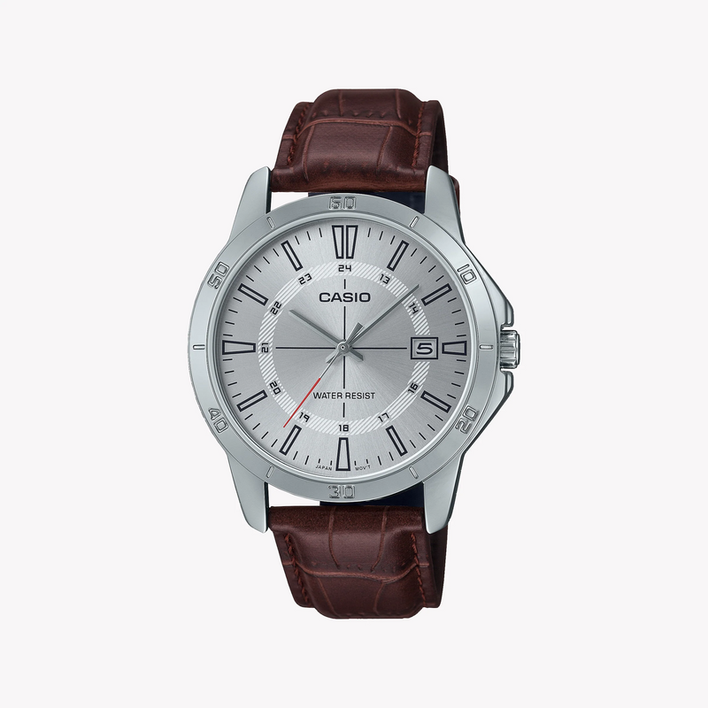 Casio Mtp-V004l-7cudf Classic Adventure - Elegant Men's Watch With Brown Leather Band by i-watch