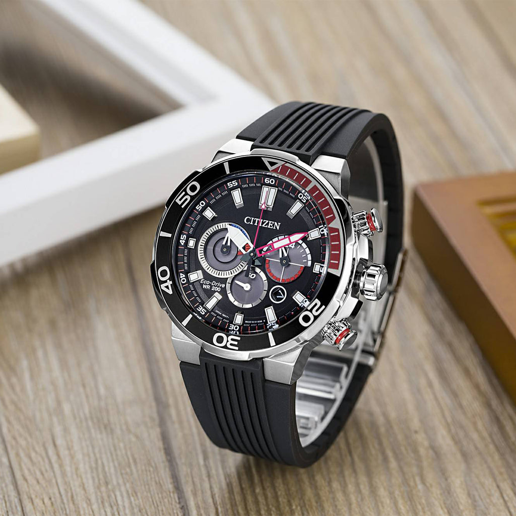 ساعة سيتيزن CA4250-03E DYNAMIC PRECISION - ساعة رجالية صديقة للبيئة بسوار أسود أنيق