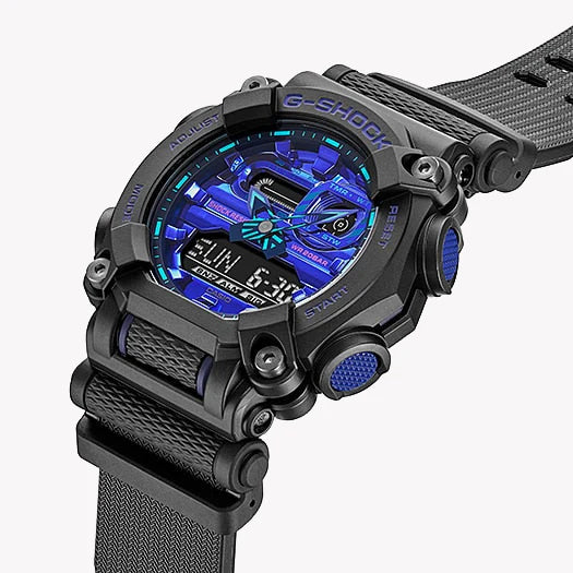 Casio G-Shock Ga-900vb-1adr - Bold Adventurer Men's Watch With Vibrant Blue Dial & Black Resin Band by i-watch