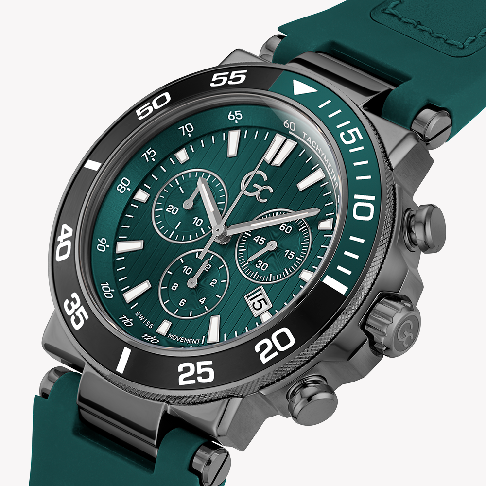 GUESS COLLECTION Z14007G9MF - BOLD GREY & GREEN DIAL MEN'S WATCH WITH SILICON BAND-i-Watch-4