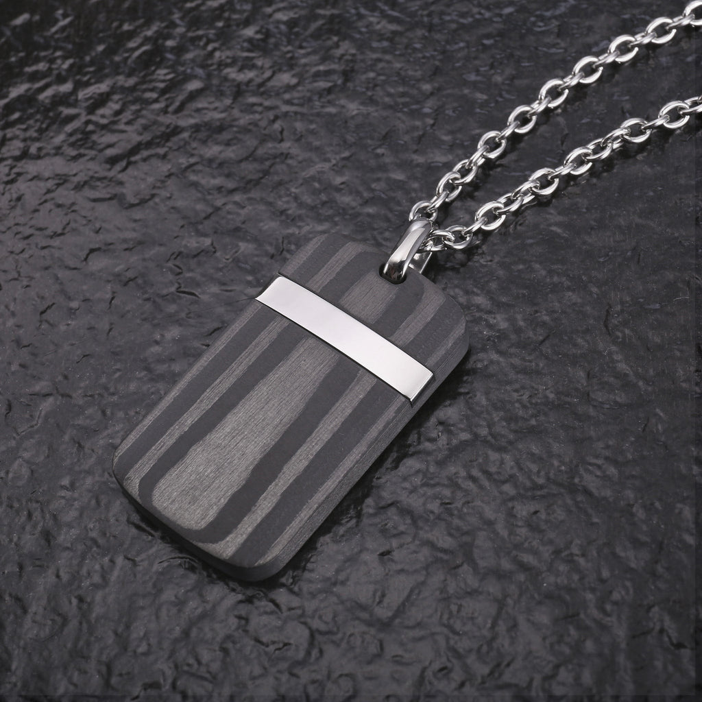 Zink Men's Stainless Steel & Carbon Fiber Necklace | Zjpd0172