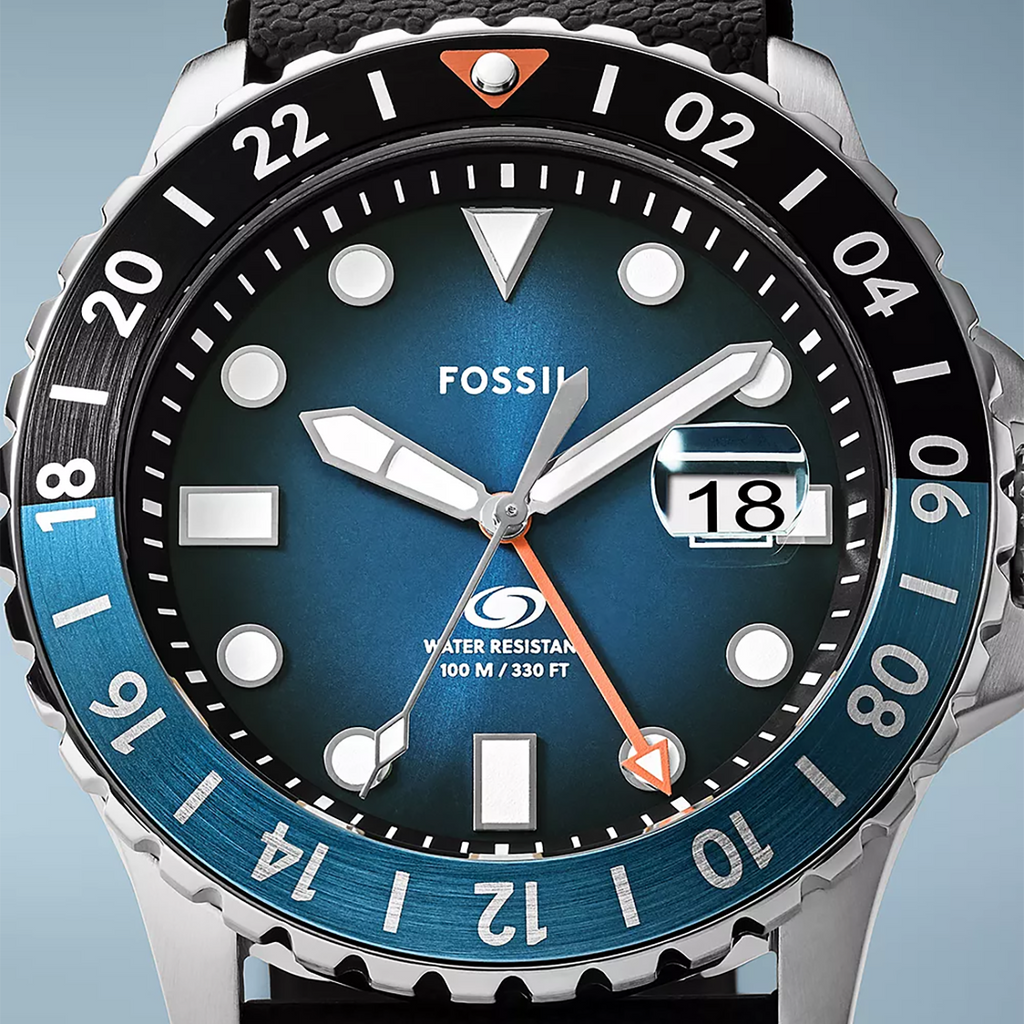 FOSSIL FS6049 - TIMELESS ELEGANCE MEN'S GMT WATCH WITH BLACK SILICONE STRAP-i-Watch-5