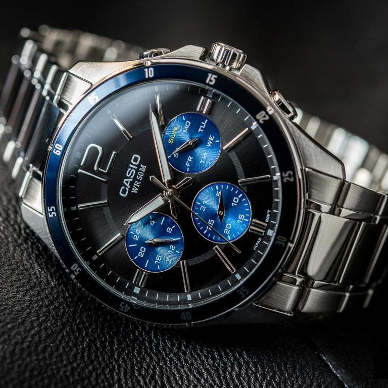 Timeless Elegance Men's Stainless Steel Watch, Silver Dial | Mtp-1374d-2avdf