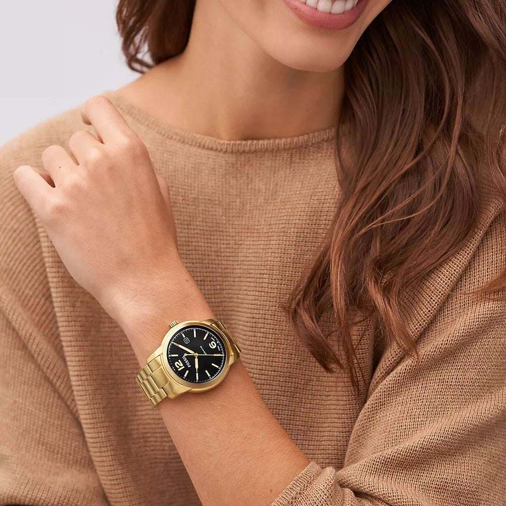 FOSSIL ME3232 AUTOMATIC TIMEPIECE - ELEGANT GOLD & BLACK DIAL MEN'S WATCH-i-Watch-4