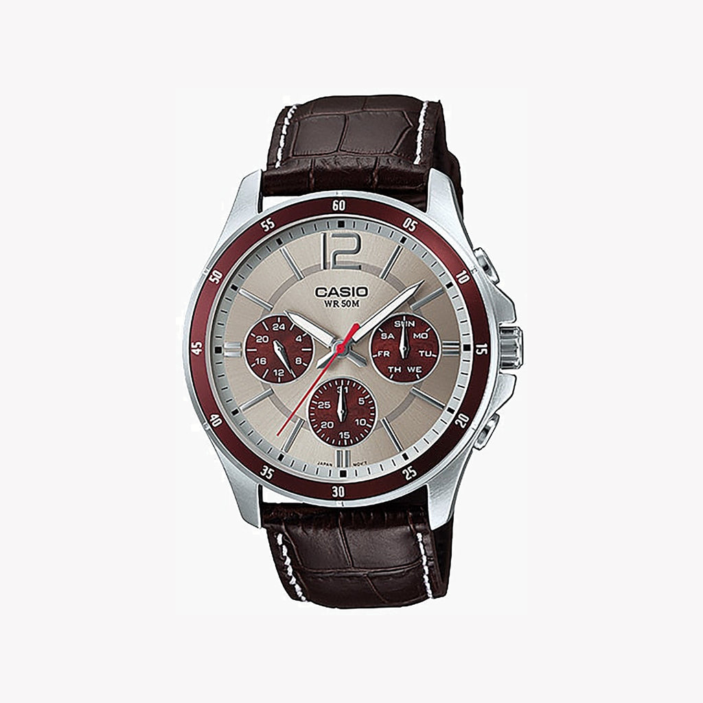 CASIO MTP-1374L-7A1VDF - TIMELESS ELEGANCE MEN'S WATCH WITH LEATHER STRAP & QUARTZ MOVEMENT-i-Watch-5