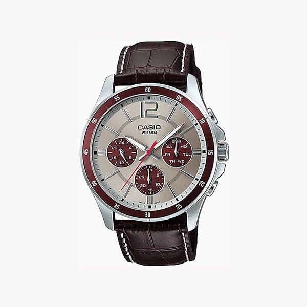 CASIO MTP-1374L-7A1VDF - TIMELESS ELEGANCE MEN'S WATCH WITH LEATHER STRAP & QUARTZ MOVEMENT-i-Watch-5