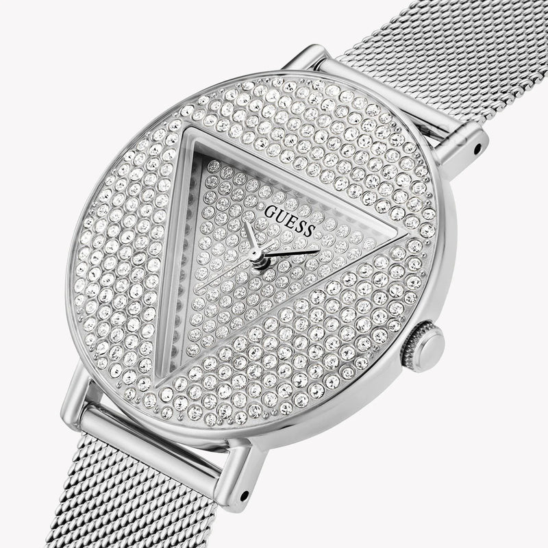 Guess Women's Silver Stainless Steel Watch, Silver Dial | Gw0477l1 by i-watch