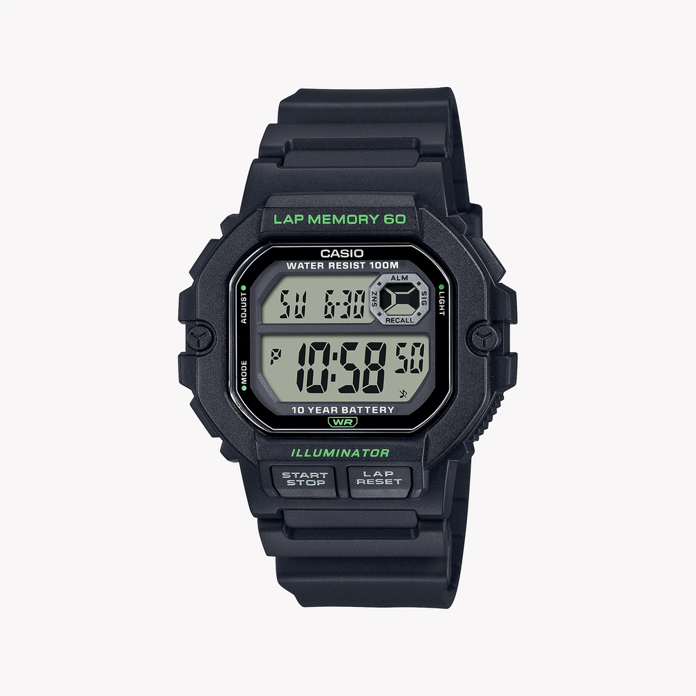 CASIO WS-1400H-1AVCF ADVENTURE READY - MEN'S SPORTY BLACK RESIN WATCH WITH WATER RESISTANCE