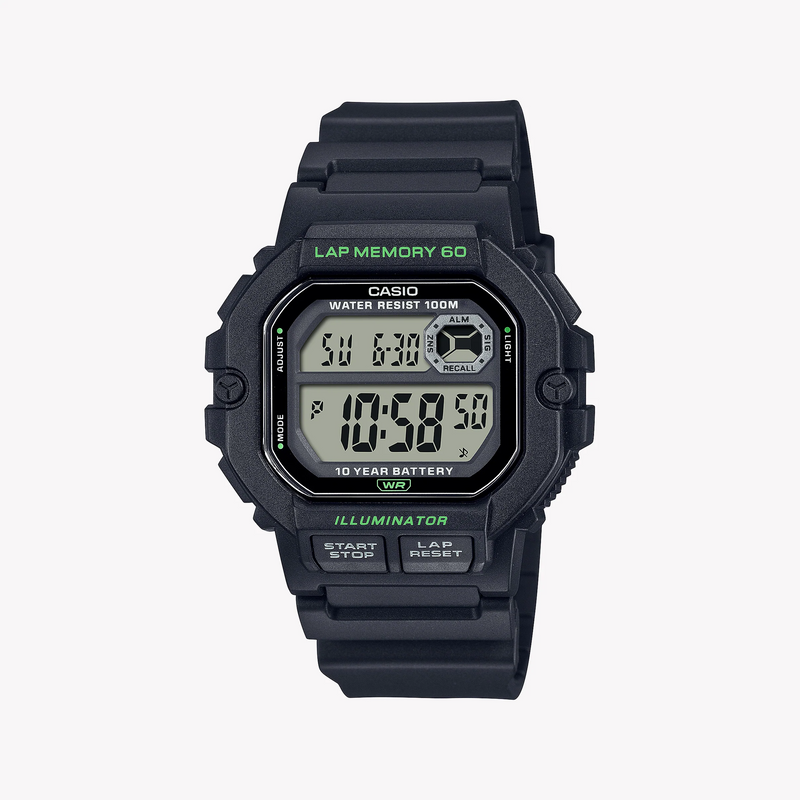 CASIO WS-1400H-1AVCF ADVENTURE READY - MEN'S SPORTY BLACK RESIN WATCH WITH WATER RESISTANCE