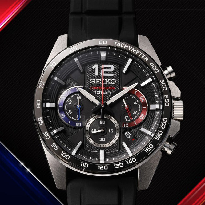 Seiko SSB347P1 Men's Watch - Stylish Black Dial, Quartz, 10 ATM-i-Watch-2