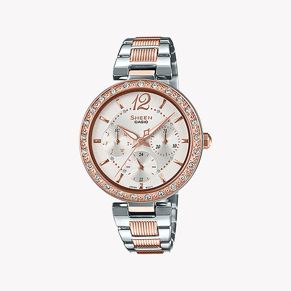 Casio She-3065spg-7audf Elegant Sporty Chic - Women's Rose Gold & Silver Stainless Steel Watch by i-watch