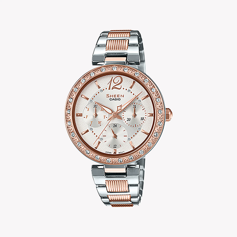 Casio She-3065spg-7audf Elegant Sporty Chic - Women's Rose Gold & Silver Stainless Steel Watch by i-watch