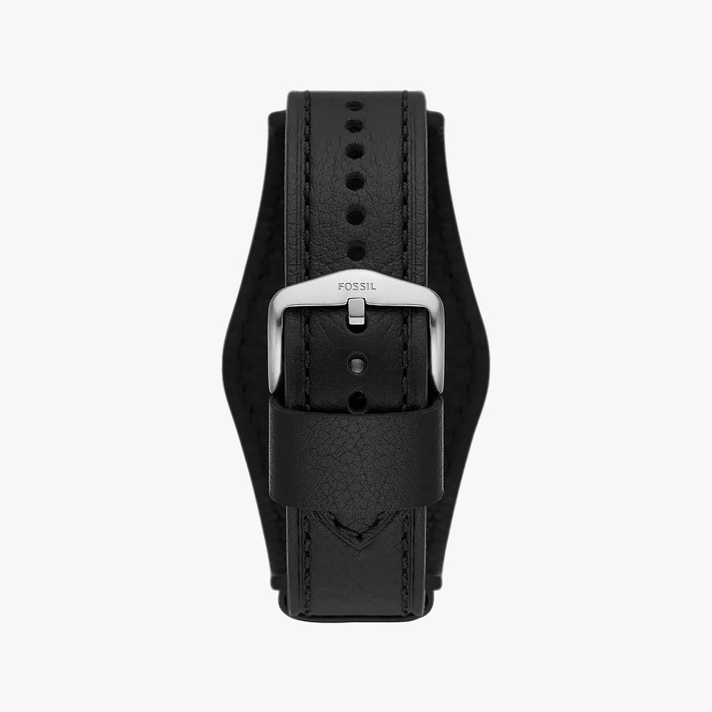 Fossil Men's Silver Watch, White Dial, Black Leather | Fs5921 by i-watch