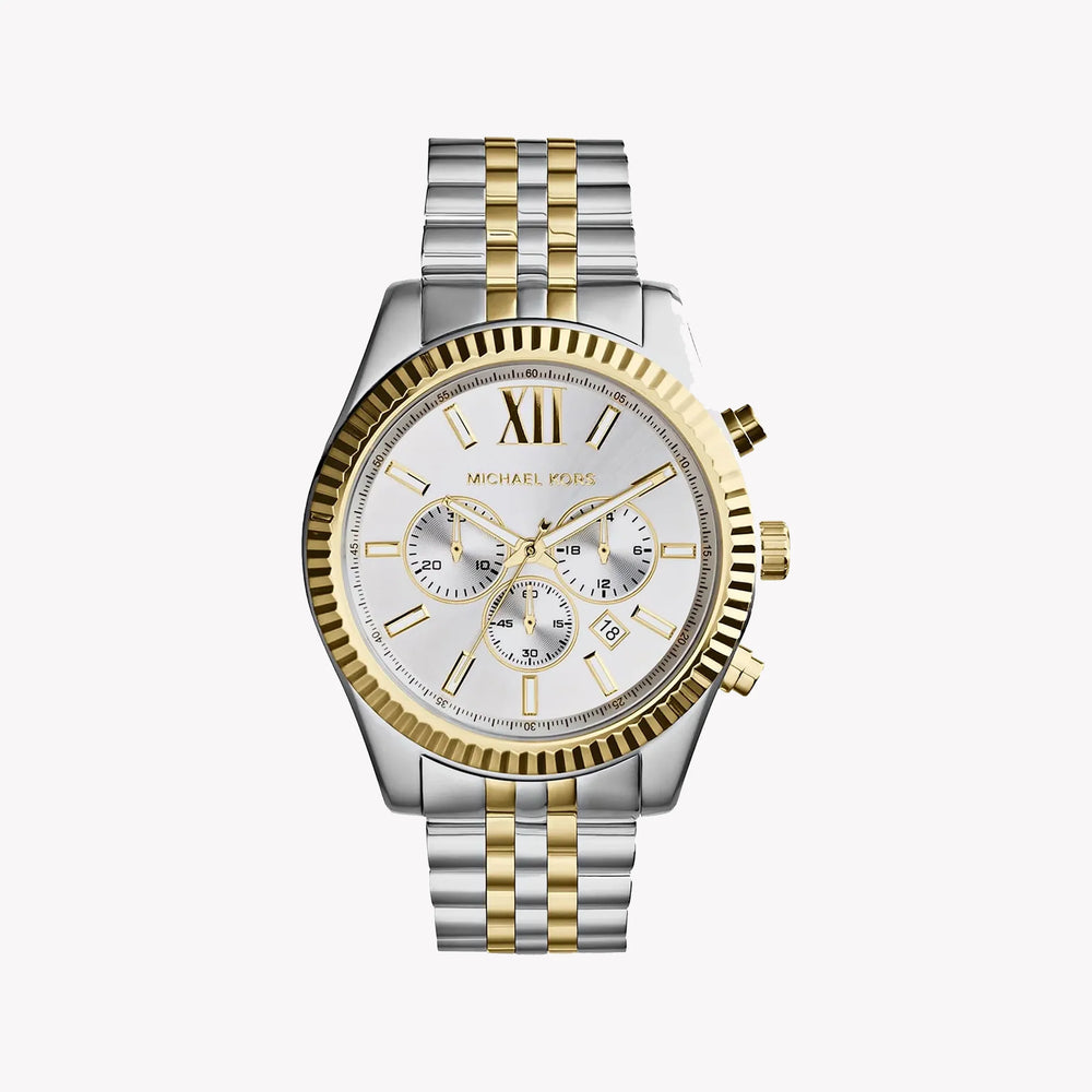 Michael Kors Men's Silver-Gold Watch, Stainless Steel | Mk8344 by i-watch