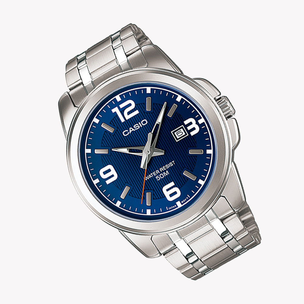 CASIO MTP-1314D-2AVDF - TIMELESS ELEGANCE WITH RELIABLE PRECISION Unisex Watch with stainless steel band and striking blue dial-i-Watch-3