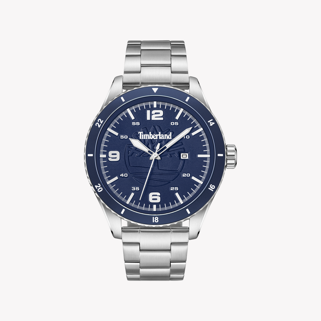 TIMBERLAND ADVENTURE TIMEPIECE - MEN'S STAINLESS STEEL WATCH WITH BLUE DIAL & 5 ATM WATER RESISTANCE