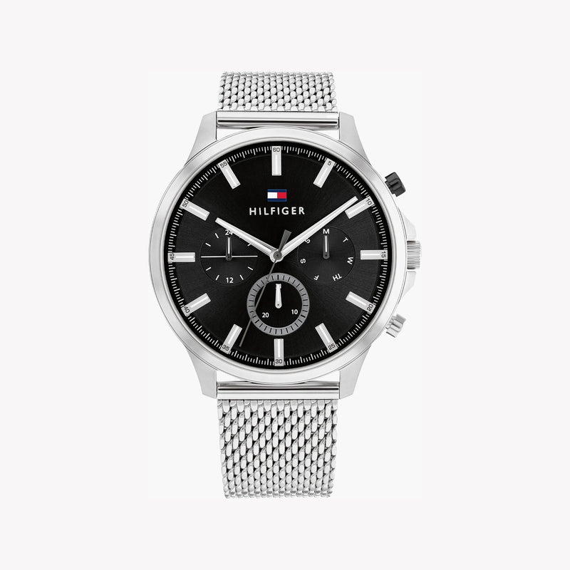 Tommy Hilfiger Men's Silver Stainless Steel, Black Dial | Ryder by i-watch