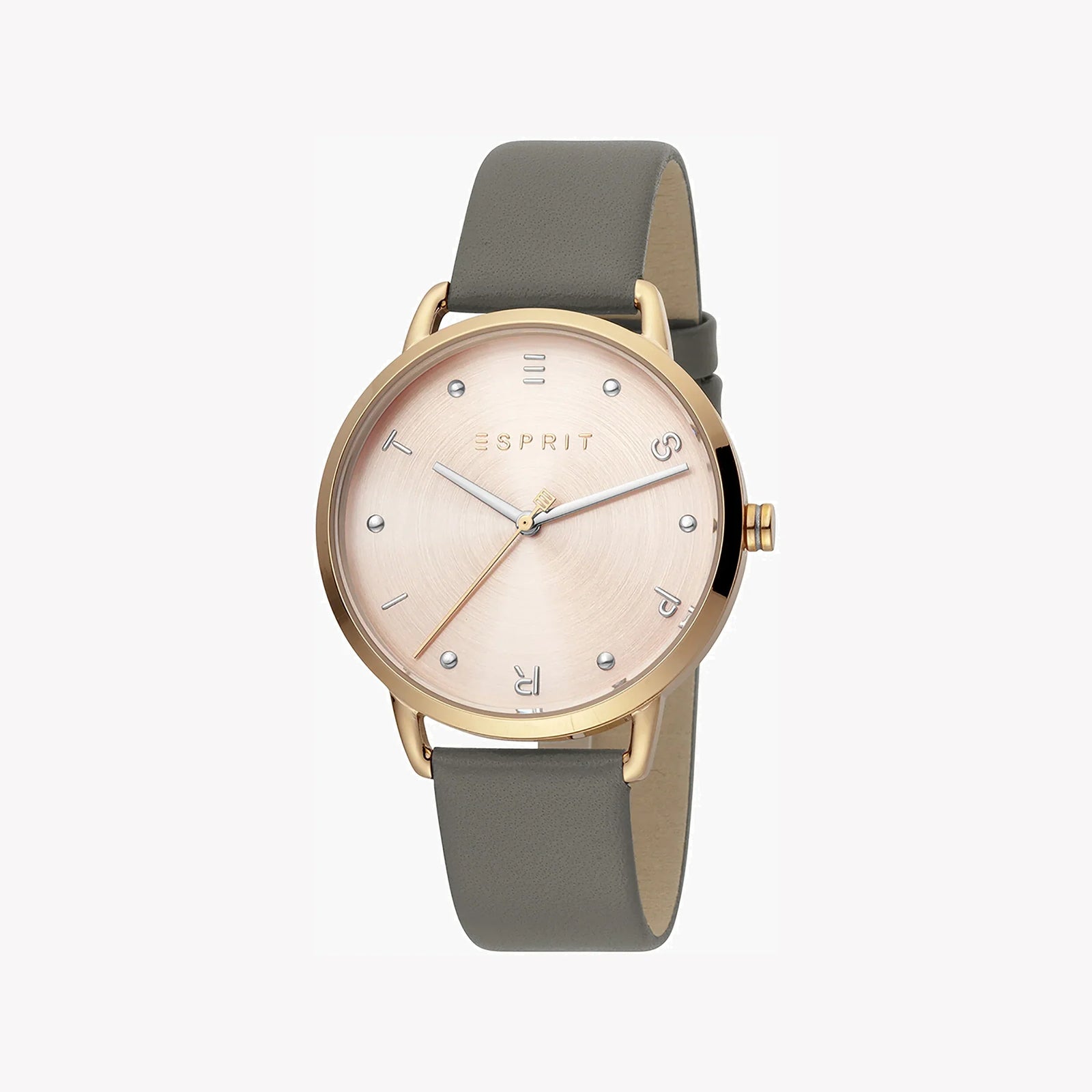 Esprit Women's Grey Leather Watch, Rose Gold Dial | Es1l163m0055 by i-watch