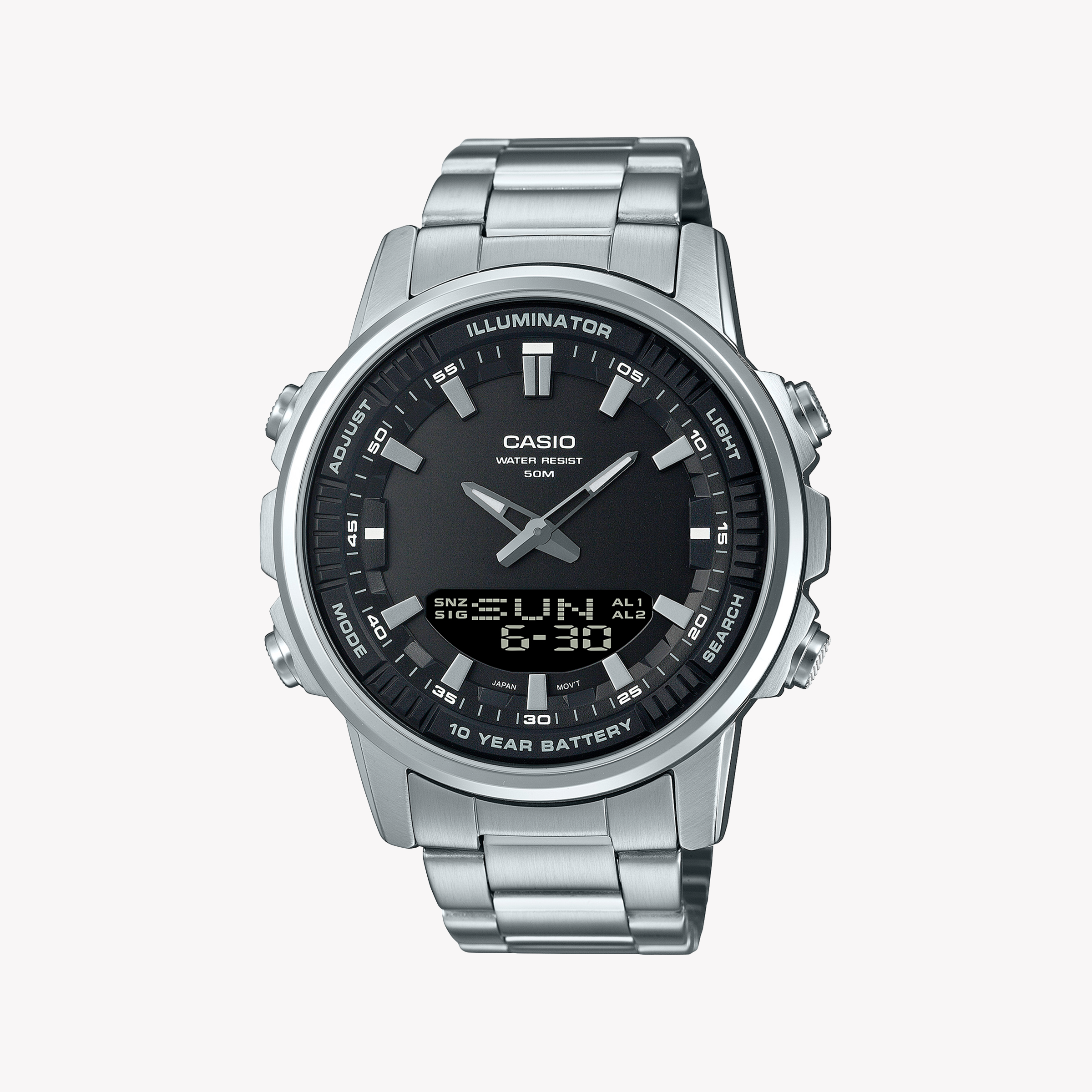 CASIO AMW-880D-1AVDF ADVENTURE-READY ELEGANCE - MEN'S STAINLESS STEEL WATCH WITH BLACK DIAL