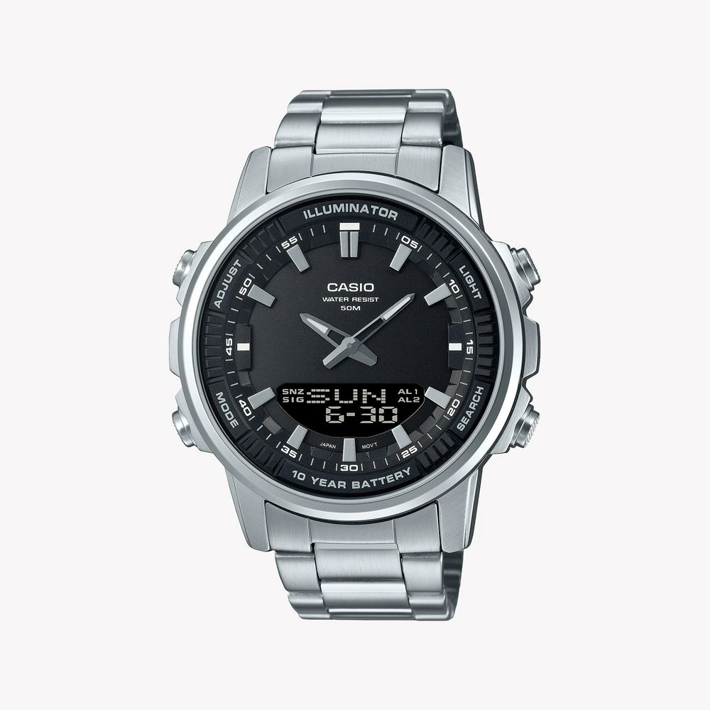 Casio Amw-880d-1avdf Adventure-Ready Elegance - Men's Stainless Steel Watch With Black Dial by i-watch