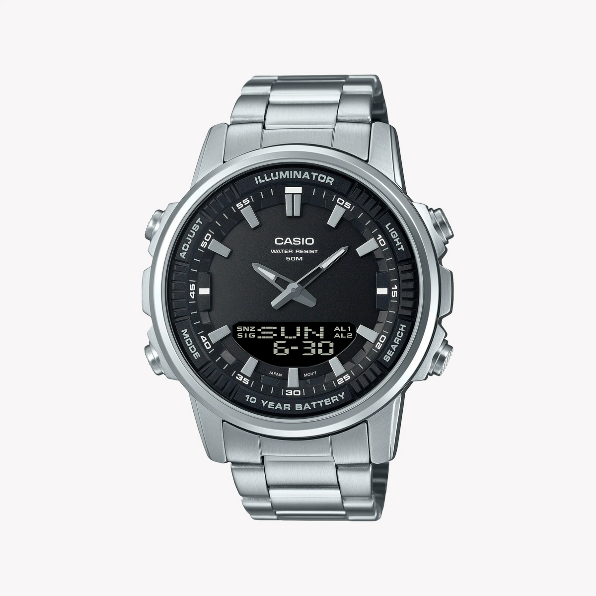Casio Amw-880d-1avdf Adventure-Ready Elegance - Men's Stainless Steel Watch With Black Dial by i-watch