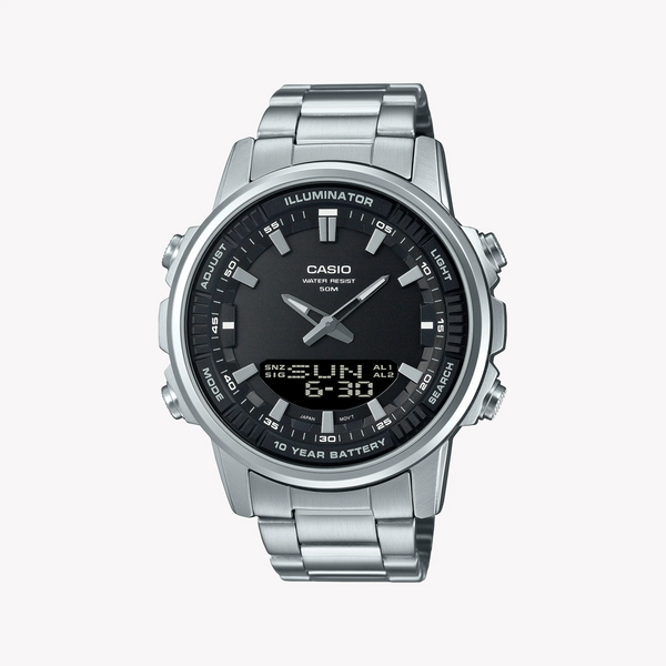 Casio Amw-880d-1avdf Adventure-Ready Elegance - Men's Stainless Steel Watch With Black Dial by i-watch