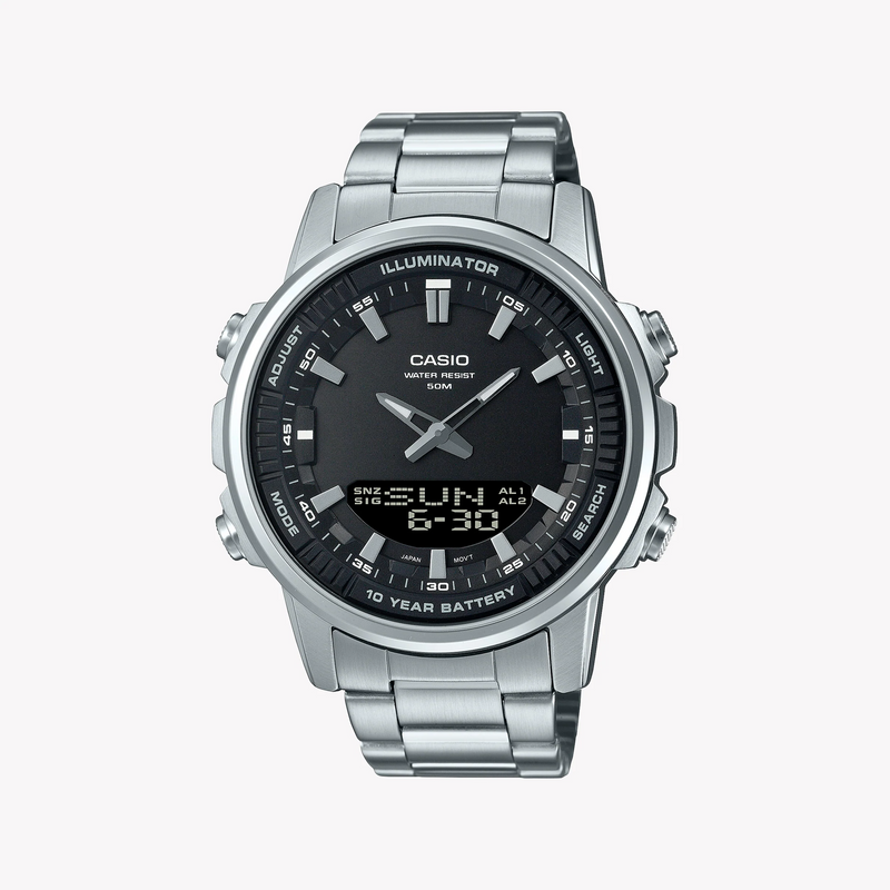 Casio Amw-880d-1avdf Adventure-Ready Elegance - Men's Stainless Steel Watch With Black Dial by i-watch